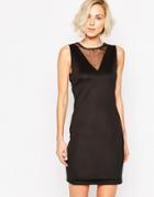 Selected Neoprene Sleeveless Dress - Black