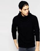 Minimum Sweater With Cowl Neck - Black