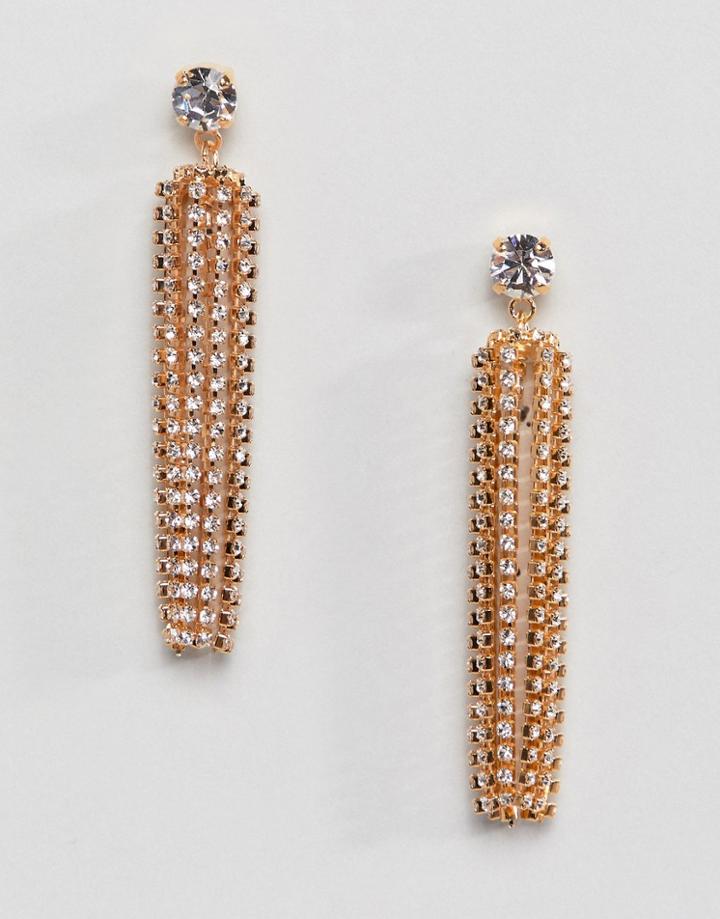 Krystal London Swarovski Crystal Gold Statement Drop Earrings - Gold