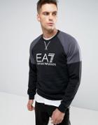 Emporio Armani Ea7 Sweatshirt With Contrast Sleeves In Black - Black