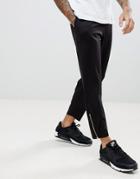 Asos Slim Crop Joggers In Poly Tricot With Zip Cuffs - Black