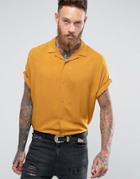 Asos Oversized Viscose Batwing Sleeve Shirt - Yellow