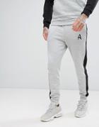 Aces Couture Skinny Joggers In Gray With Stripe - Gray