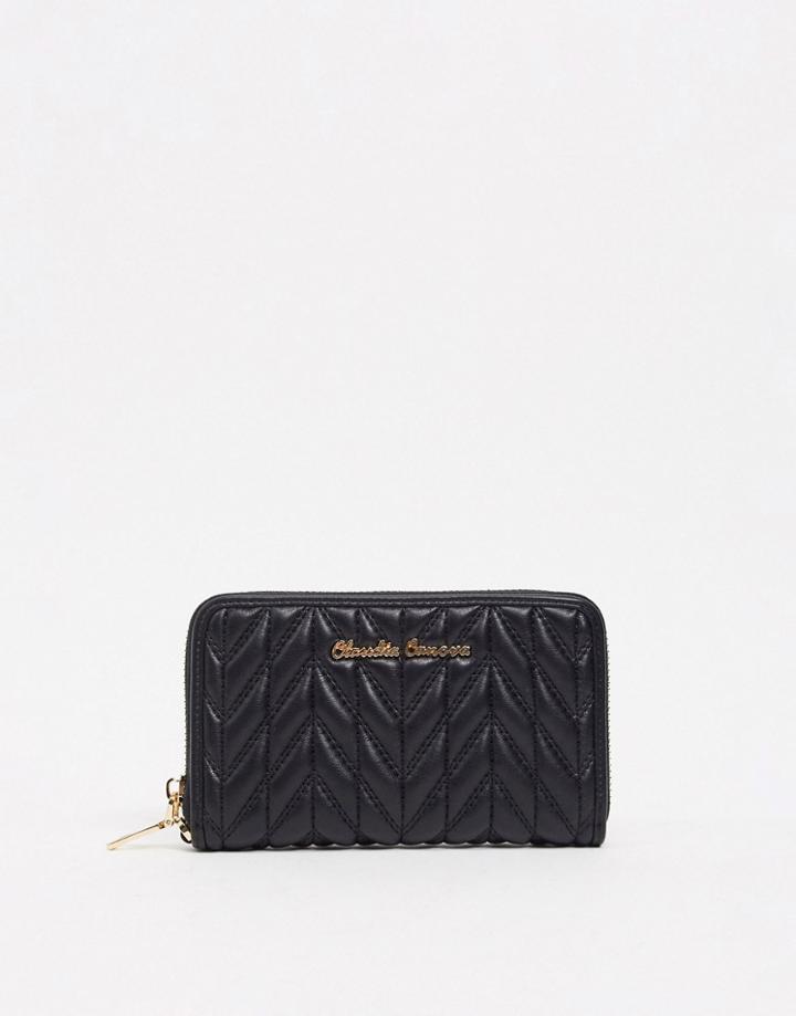 Claudia Canova Zip Around Quilted Purse In Black