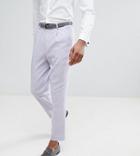 Asos Tall Wedding Tapered Smart Pants In Lilac Cross Hatch Nepp - Purple