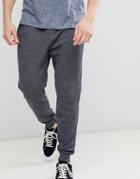 Hollister Core Icon Logo Cuffed Jogger In Washed Black Marl - Black