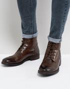 Base London Clapham Leather Military Boots In Brown - Brown