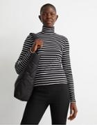 & Other Stories Cotton Stripe Print Top In Black And White - Multi