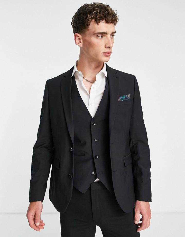 Harry Brown Slim Suit Jacket In Black