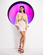 Asos Design Circular Design Reversible Mini Skirt In Swirl Print - Part Of A Set-multi