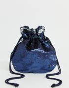 Pieces Sequin Mini Bag-blue