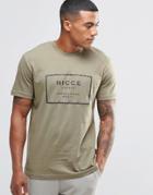 Nicce London T-shirt With Rubberised Logo - Khaki