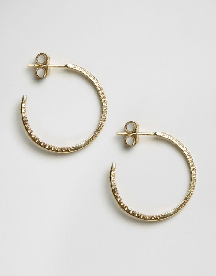 Orelia Crystal Hoop Earrings - Gold