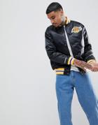 Mitchell & Ness Nba L.a Lakers Satin Jacket - Black