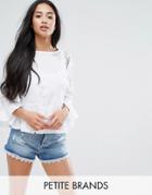 New Look Petite Embroidered Blouse - White
