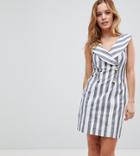 Asos Petite Stripe Mini Fitted Tux Dress - Multi