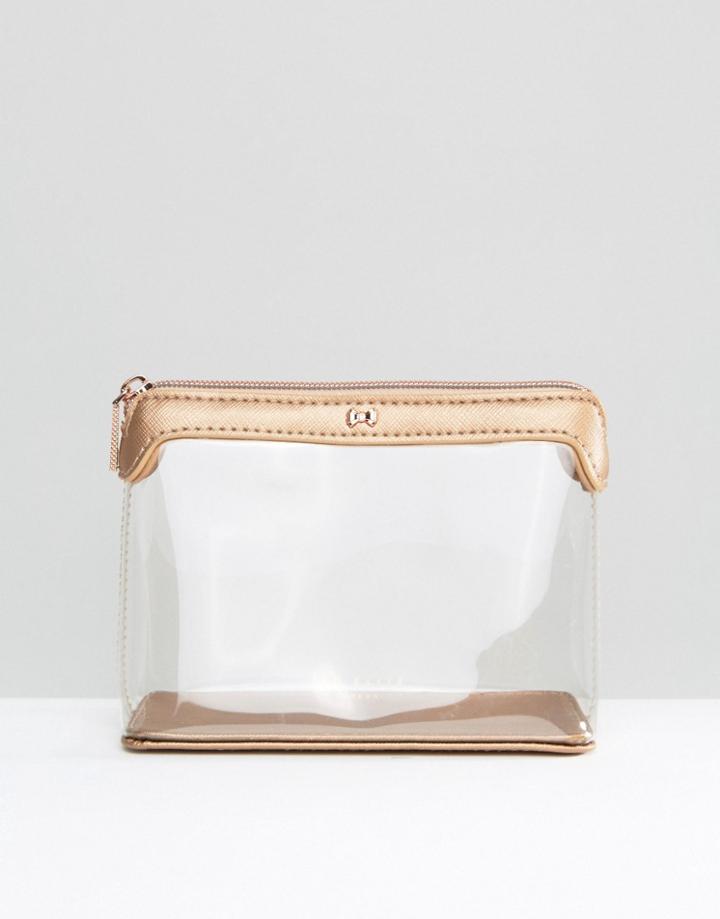 Ted Baker Clear Make-up Case - Gold