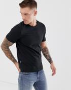 Jack & Jones Premium T-shirt With Zip Detail Side - Black