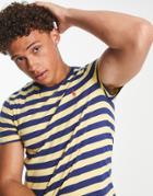 Polo Ralph Lauren Icon Logo Striped T-shirt In Yellow/navy