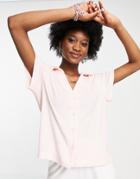 New Look Terry Beach Shirt In Pink