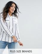 New Look Plus Stripe Shirt - White