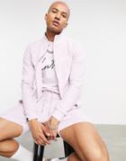 The Couture Club X Ellesse Vicente Logo Zip Up Hoodie In Purple