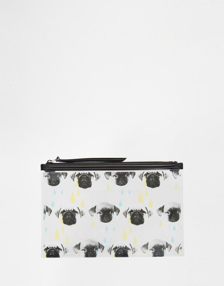 Monki Pug Print Purse - Black