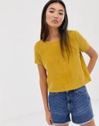 Noisy May Becca Short Sleeve Cropped T-shirt-green