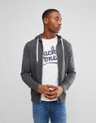 Jack & Jones Originals Hoodie With Contrast Zip - Gray