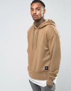 Sixth June Oversized Hoodie With Dropped Shoulder - Stone