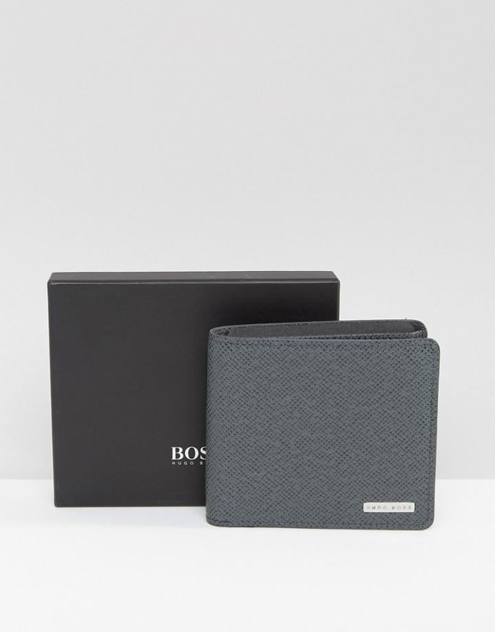 Boss By Hugo Boss Signature Leather Wallet - Gray