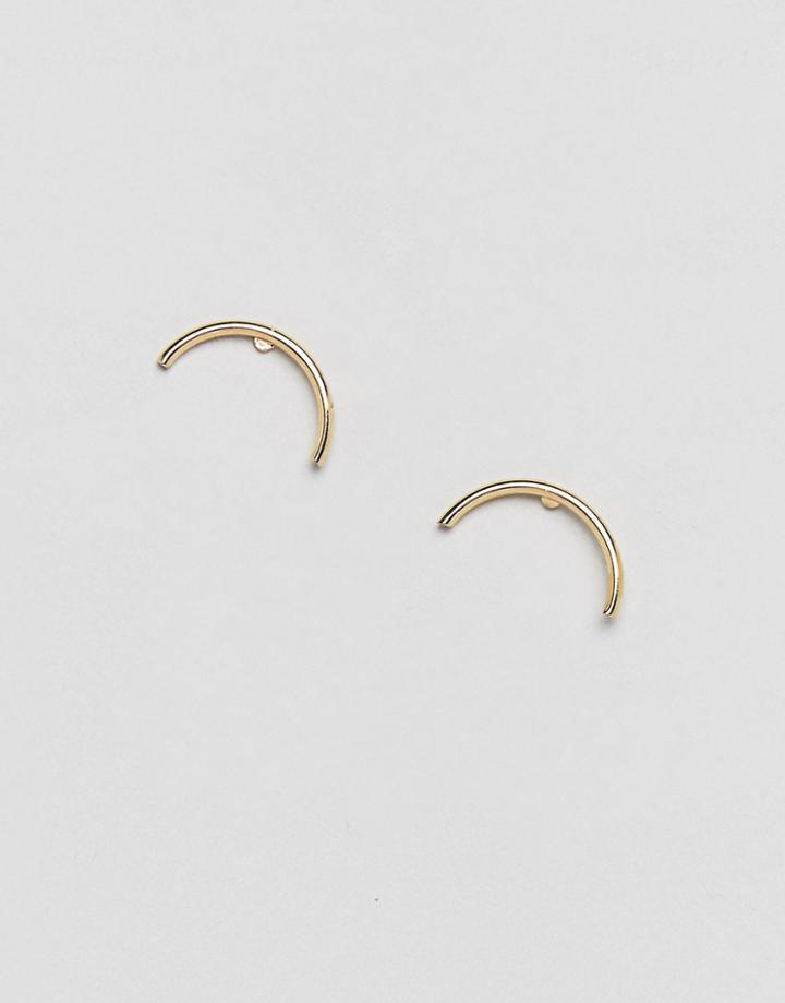 Asos Curved Stud Earrings - Gold