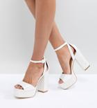 Be Mine Bridal Juniper Glitter Platform Sandals - White