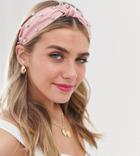 My Accessories London Exclusive Blush Satin Headband With Crystal Embellishement - Pink