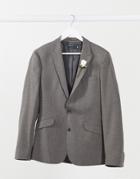 Asos Design Wedding Super Skinny Suit Jacket In Charcoal Micro Texture-grey
