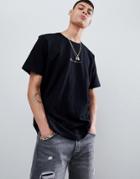 Mennace Relaxed Fit Signature T-shirt In Black - Black