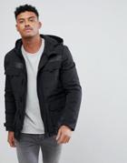 New Look Tech Parka Jacket In Black - Black