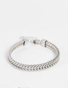 Designb London Flat Chunky Chain Bracelet In Silver