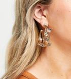 Reclaimed Vintage Inspired Oversized Hoop Earring With Flowers-gold