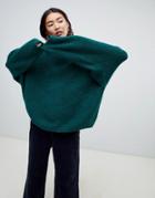 Weekday Oversized Roll Neck Sweater - Green