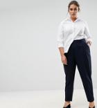 Asos Curve The High Waist Tapered Pants - Navy