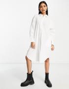 Vero Moda Aware Organic Cotton Midi Shirt Dress With Deep Cuff In White