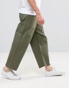 Dr Denim Melvin Wide & Cropped Jean Utility Green - Green
