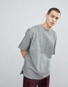 Mennace Oversized Acid Wash T-shirt In Gray - Gray