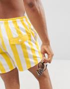 Dock & Bay Stripe Swim Shorts In Yellow