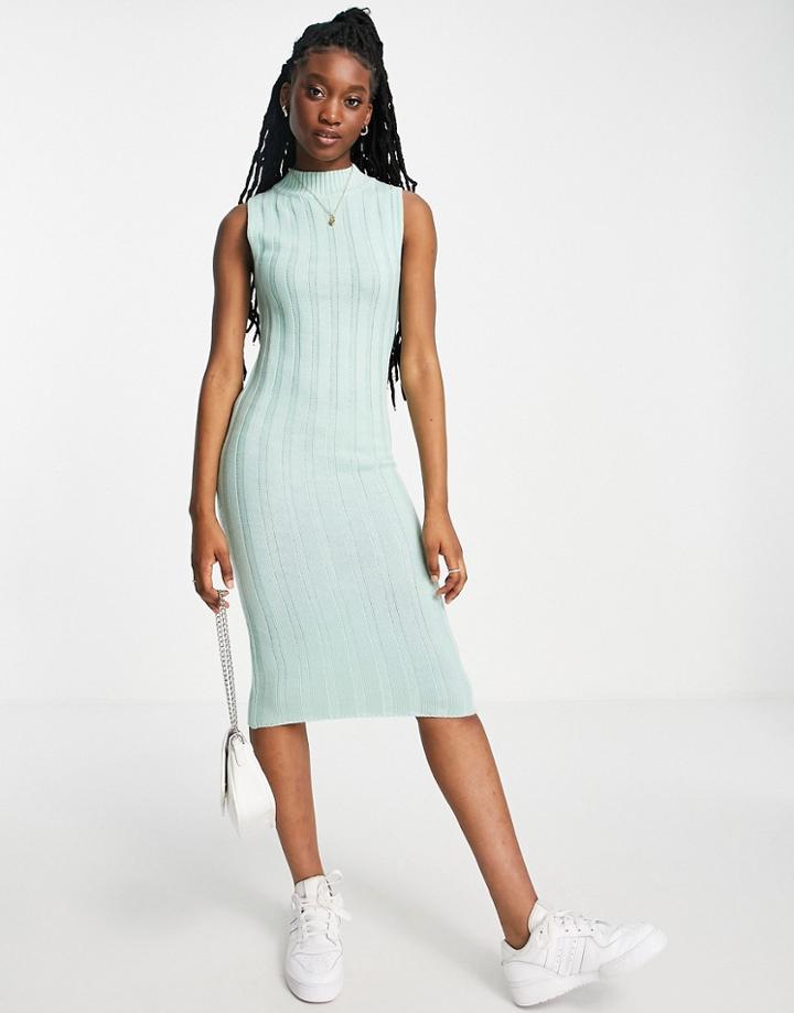 In The Style X Billie Faiers Body-conscious Midi Dress In Sage-green