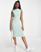 In The Style X Billie Faiers Body-conscious Midi Dress In Sage-green