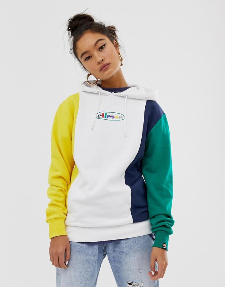Ellesse Relaxed Hoodie With Rainbow Front Logo In Color Block - Multi