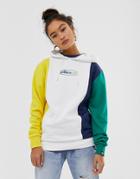 Ellesse Relaxed Hoodie With Rainbow Front Logo In Color Block - Multi