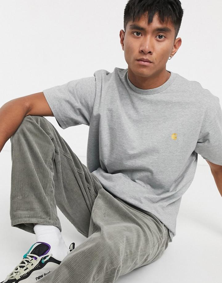 Carhartt Wip Chase T-shirt In Grey-gray